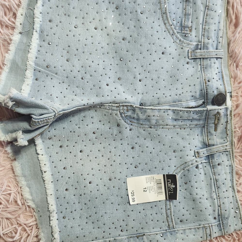 Rue21 Light Blue Jean Shorts with Studs